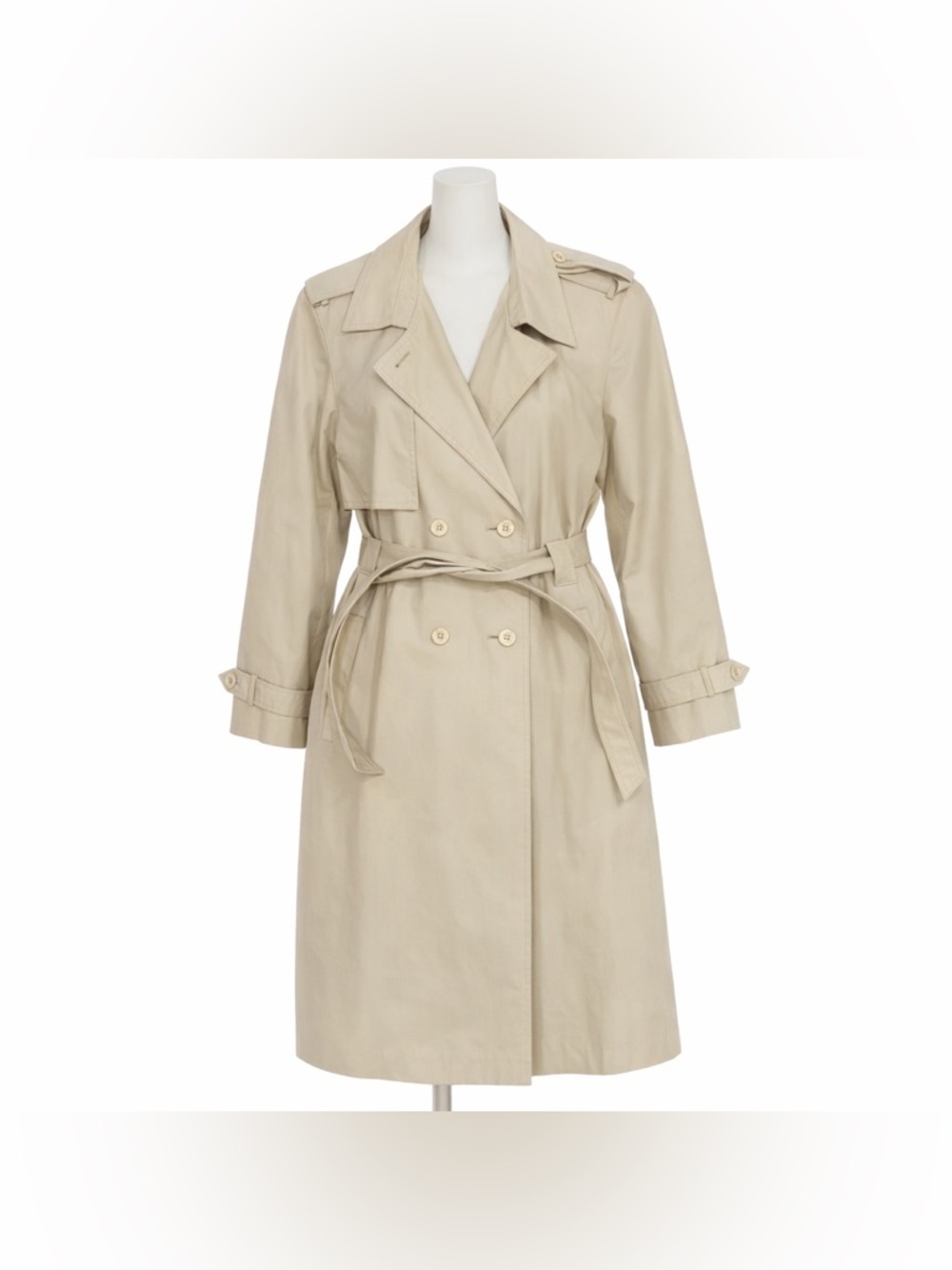 Vintage Sears Fashion Place Beige Trench Coat Women’s Size 16 Belted